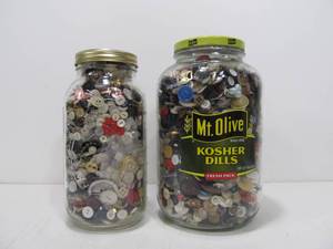 lot 228 image: 2 Large Jars FULL of Vintage Buttons