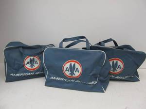 lot 232 image: 3 Vintage AMERICAN AIRLINES Travel Flight Bags