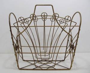 lot 267 image: Art Deco Decorative Wire Magazine Rack