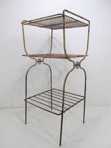 lot 253 image: Mid Century Metal Wire Plant or Telephone Stand