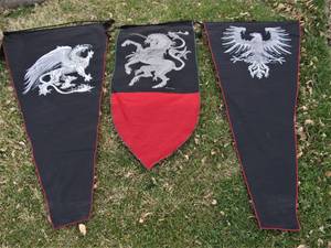 lot 298 image: Medieval Castle Style FlagsRampart Banners by Jeffrey Underhill