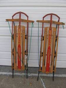 lot 299 image: Pair of Vintage GLADDING CHAMPION Snow Sleds