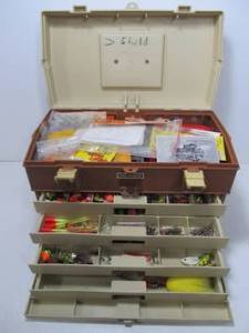 lot 309 image: Plano Tackle Box FULL of Fishing Tackle & Accessories