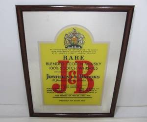 lot 321 image: Vintage J & B Scotch Whiskey Advertising Mirror Sign