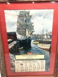 lot 184 image: Original Framed 1940 Farm Implement Dealer INTERNATIONAL HARVESTER Advertising Calendar