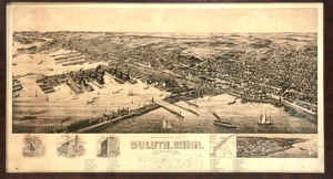 lot 185 image: Very Cool Large Framed DULUTH - Prospective Map of The City