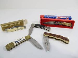 lot 200 image: Nice Group of Larger Size Folding Knives Lock-Backs etc