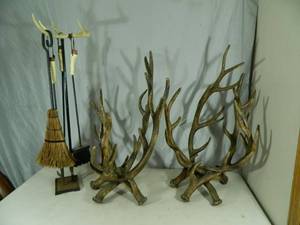 Antler Fireplace Set and Decor