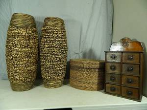 2 Vases, Box with Lid, and Spice Drawers