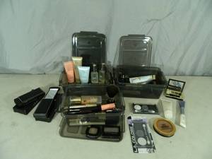 3 Small Totes with Lids Full of Beauty Products