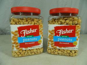 2 New Large Containers of Fishers Sea Salt Peanuts