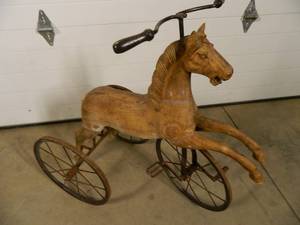 Vintage Solid Wood Horse Trike