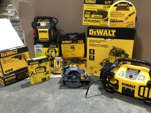 lot 56 image: Pallet with assorted Dewalt tools various conditions