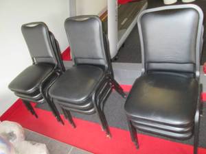 (9) Metal Framed, Padded, Stackable...