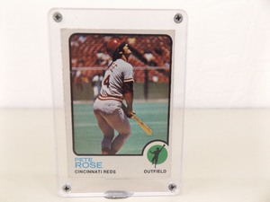 1973 Topps #130 Pete Rose Baseball Card In Screwed Together Hard Case