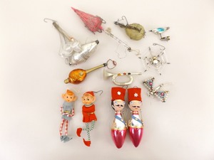 Lot of Antique and Vintage Glass etc. Christmas Ornaments