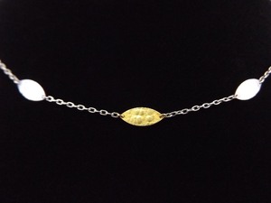 .925 Sterling Silver GURHAN 24k Gold Wheat Necklace
