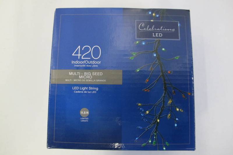 Celebrations LED Multi Big Seed Micro LED Light String 420 CT - 11.5 Feet