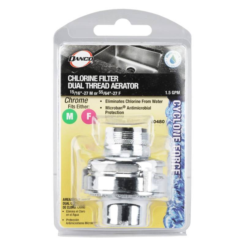 DANCO 10480 Dual Threaded Water Saving Faucet Aerator, 1516-27 Male X 5564-27 Female, 1.5 gpm