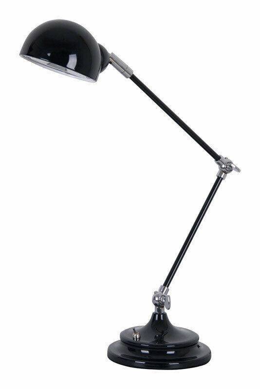 Living Accents 20 in. Gloss Black Desk Lamp