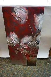 lot 45 image: Red Flower Canvas Picture
