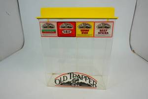 lot 53 image: Hard Plastic Old Trapper Beef Stick Container with Attached Top