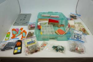 lot 56 image: Rubbermaid Container with Bead Jewelry and Book