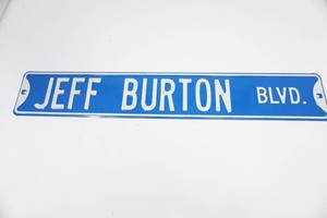 lot 77 image: Metal Jeff Burton Blvd. Sign
