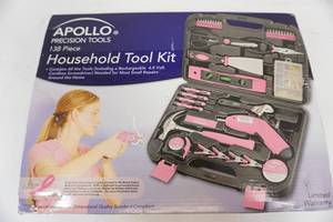 lot 139 image: New Apollo 138-Piece Precision Tools Household Tool Kit with Case