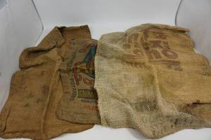 lot 241 image: 3 Old Gunny Sacks