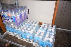 lot 280 image: New Unopened Case of Ice Mountain Sparkling Water  3 Unopened Cases of Fruit Shoot Hydro Fruit Punch Sparkling Water