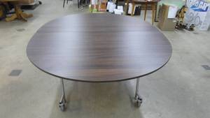 Commercial Folding Tables on Casters Oval Walnut  Brown