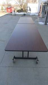 Long Commercial Folding Tables on Casters