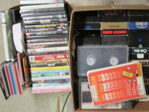 Lot of DVDs & VHS Tapes Variety o...