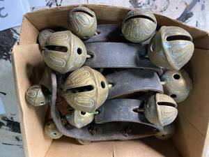lot 38 image: Leather Strap with Heavy Brass Horse Bells