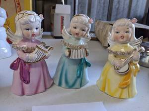 lot 240 image: Three Vintage Porcelain Metasco Angel Figurines