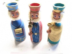 lot 243 image: Set of Three Hand Painted Wood Wise Men