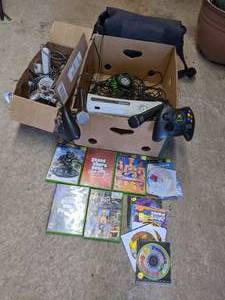 lot 253 image: XBOX with Games, Controllers, Accessories