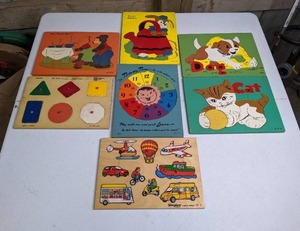 lot 262 image: Lot of Seven Wood Childrens Puzzles