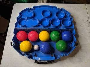 lot 86 image: Bocce Ball Set with Case