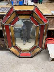 lot 397 image: Beautiful Faux stained glass mirror