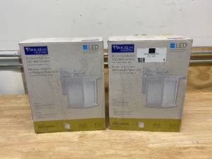 lot 5 image: PROGRESS LIGHTING Lot of 2-  Residence Collection 1-Light 12.2 in. Outdoor Textured White LED Wall Lantern Sconce