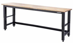 lot 11 image: HUSKY 8 ft. Adjustable Height Solid Wood Top Workbench