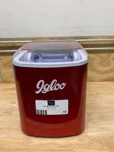 lot 15 image: IGLOO 26-Pound Portable Ice Maker, Retro Red