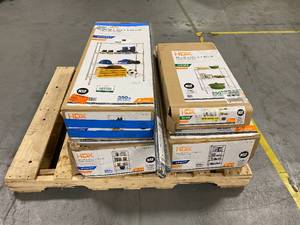 lot 25 image: HDX Lot of 4 Shelving Units with Extra Poles