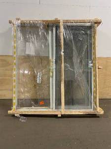 lot 37 image: STANLEY DOORS 72 in. x 80 in. Double Sliding Patio Door with Internal Mini Blinds