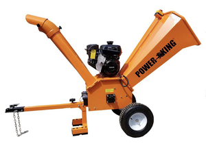 lot 50 image: POWER KING 4 in. 9.5 HP Gas Commercial Powered Chipper Shredder with Removable Tow Hitch Bar