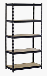 lot 54 image: EDSAL 72 in. H x 48 in. W x 24 in. D 5-Shelf Steel Shelving Unit in Black