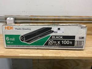 lot 59 image: HDX 20 ft. x 100 ft. Black 6 mil Plastic Sheeting