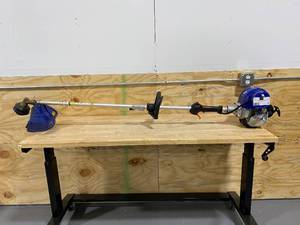 lot 77 image: BADGER 31 cc Gas 4-Cycle 2-in-1 Straight Shaft Grass Hand Held Trimmer with Brush Cutter Blade